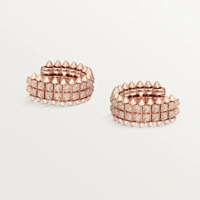 Clash De Cartier hoop-øreringer, dobbel rad, pavé
