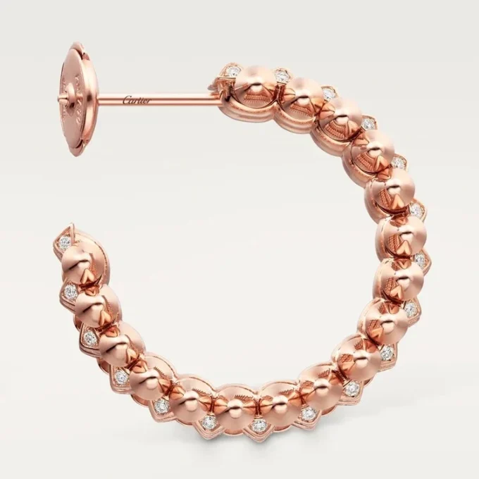 Clash De Cartier hoop-øreringer, dobbel rad, pavé