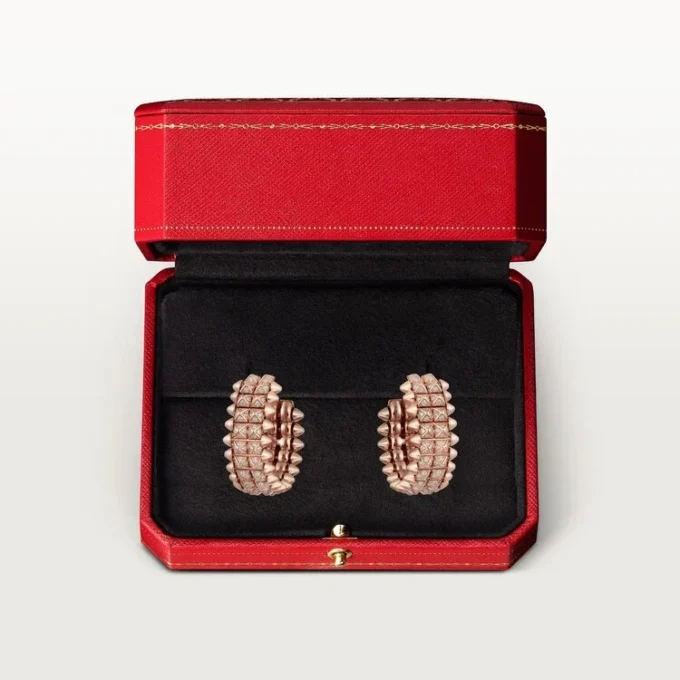 Clash De Cartier hoop-øreringer, dobbel rad, pavé