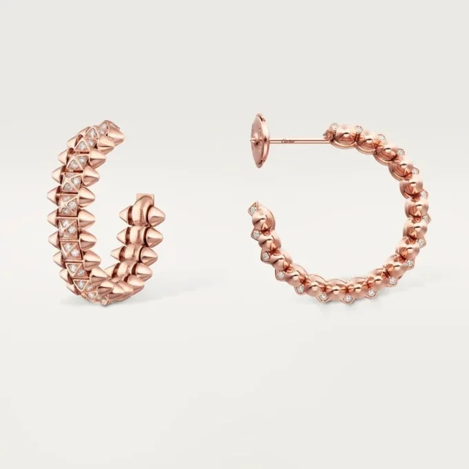 Clash De Cartier hoop-øreringer, liten modell, pavé