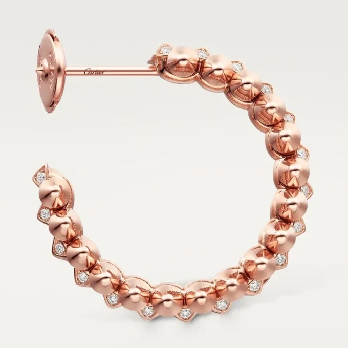 Clash De Cartier hoop-øreringer, liten modell, pavé
