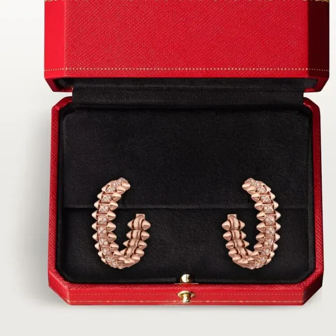 Clash De Cartier hoop-øreringer, liten modell, pavé