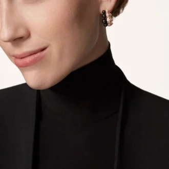 Clash De Cartier hoop-øreringer, onyx, ekstra stor modell, diamanter