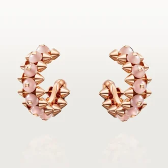 Clash De Cartier-øreringer, rosa kalcedon