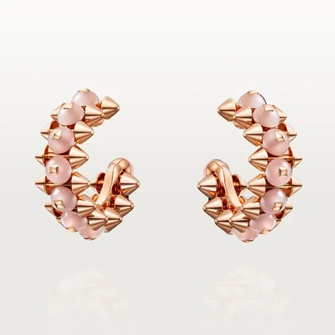 Clash De Cartier-øreringer, rosa kalcedon