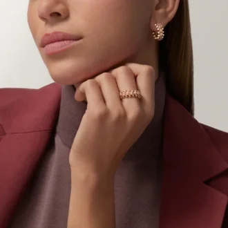 Clash De Cartier-øreringer, rosa kalcedon