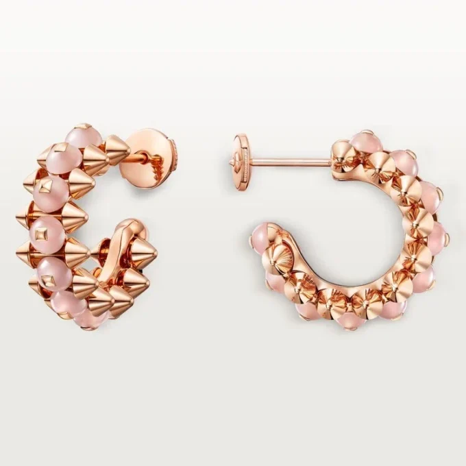 Clash De Cartier-øreringer, rosa kalcedon