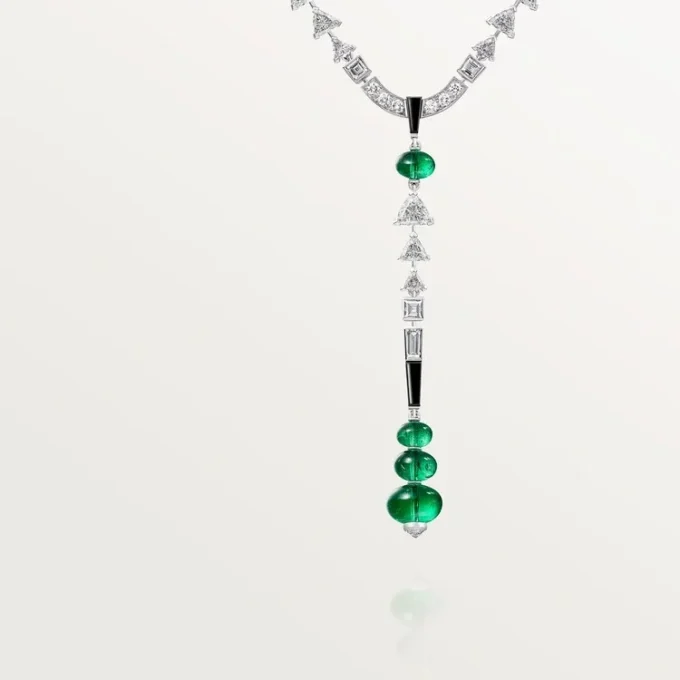 En Equilibre-halskjede, smaragd, pavé