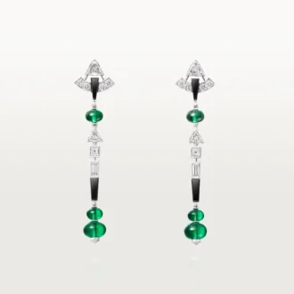En Equilibre-øreringer, smaragd, pavé