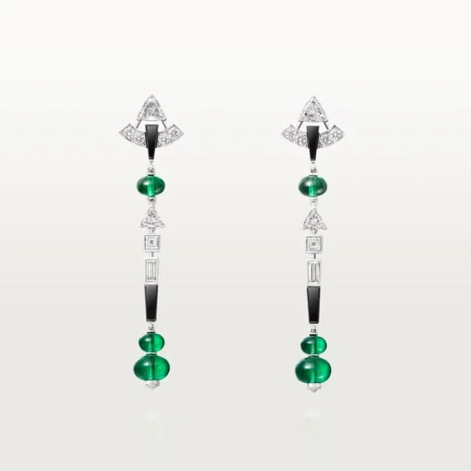 En Equilibre-øreringer, smaragd, pavé