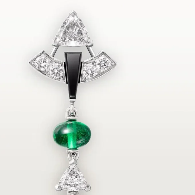En Equilibre-øreringer, smaragd, pavé