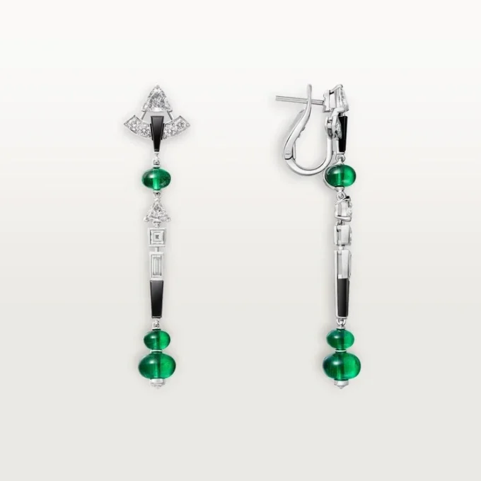 En Equilibre-øreringer, smaragd, pavé