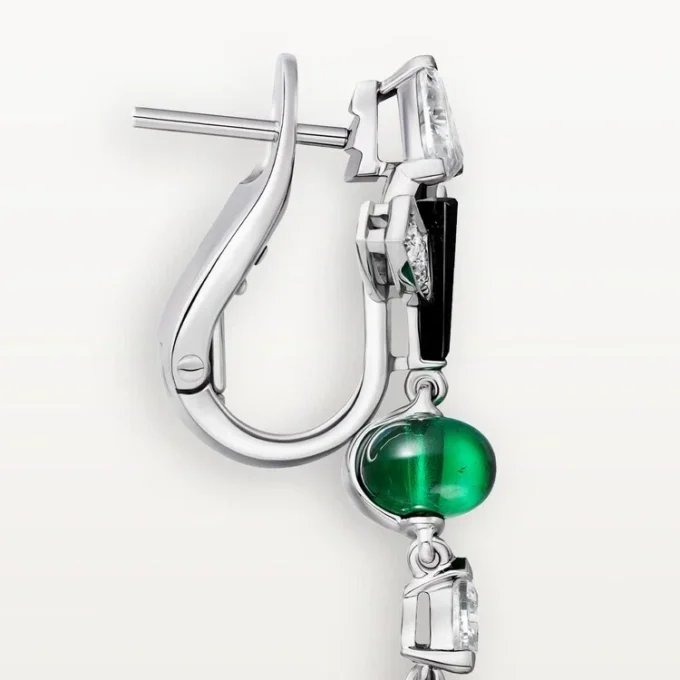 En Equilibre-øreringer, smaragd, pavé