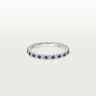 Etincelle De Cartier gifteringsbånd – platina, safirer, diamanter – Cartier