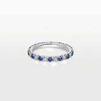 Etincelle De Cartier gifteringsbånd – platina, safirer, diamanter – Cartier