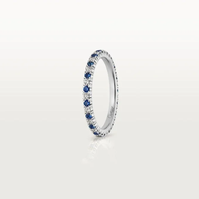 Etincelle De Cartier gifteringsbånd – platina, safirer, diamanter – Cartier
