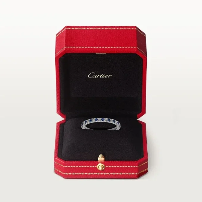 Etincelle De Cartier gifteringsbånd – platina, safirer, diamanter – Cartier