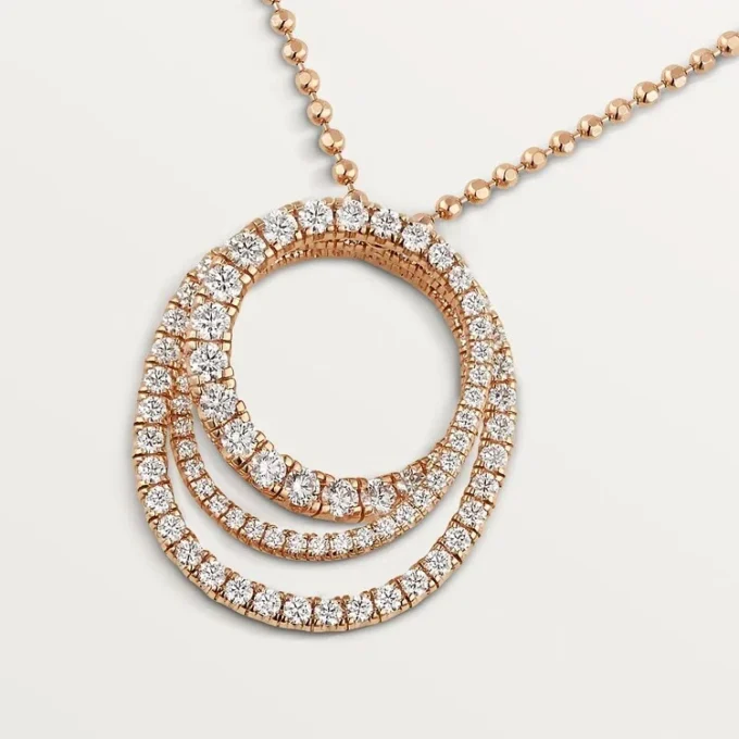 Etincelle De Cartier halskjede – Rosagull, diamanter – Cartier