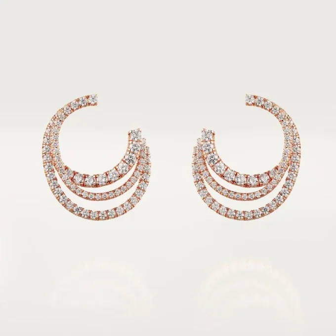 Etincelle De Cartier øreringer – Rosagull, diamanter – Cartier