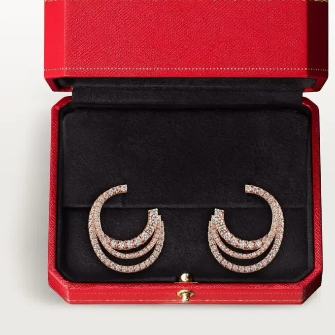 Etincelle De Cartier øreringer – Rosagull, diamanter – Cartier
