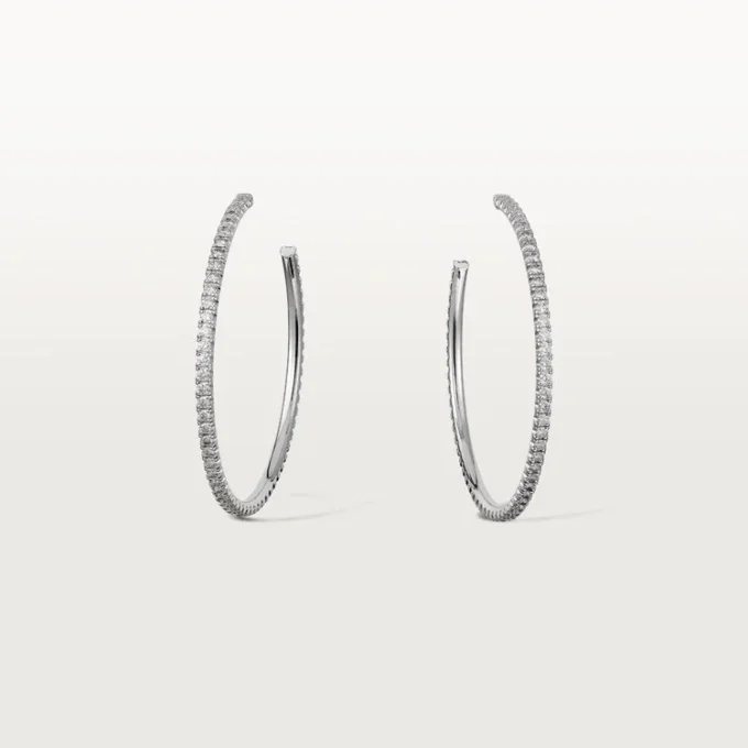 Etincelle De Cartier-øreringer, stor modell – hvitt gull, diamanter – Cartier