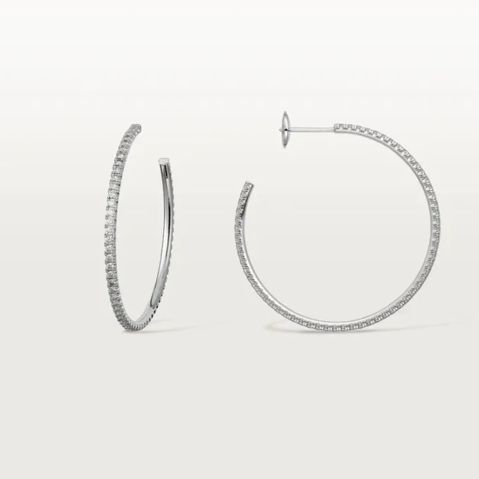 Etincelle De Cartier-øreringer, stor modell – hvitt gull, diamanter – Cartier