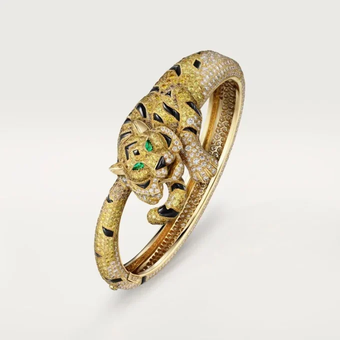 Faune Et Flore De Cartier-armbånd, gule, oransje og brune diamanter, pavé Faune Et Flore De Cartier-armbånd, gule, oransje og brune diamanter, pavé