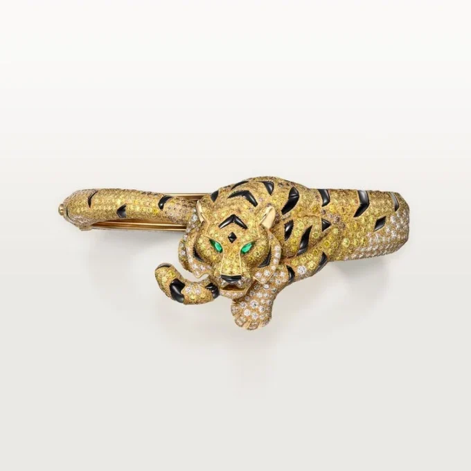 Faune Et Flore De Cartier-armbånd, gule, oransje og brune diamanter, pavé Faune Et Flore De Cartier-armbånd, gule, oransje og brune diamanter, pavé