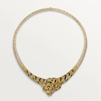 Faune Et Flore De Cartier-halskjede, gule, oransje og brune diamanter, pavé