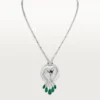 Faune Et Flore De Cartier-halskjede, smaragddråper, pavé Faune Et Flore De Cartier-halskjede, smaragddråper, pavé