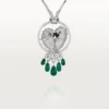 Faune Et Flore De Cartier-halskjede, smaragddråper, pavé Faune Et Flore De Cartier-halskjede, smaragddråper, pavé