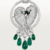 Faune Et Flore De Cartier-halskjede, smaragddråper, pavé Faune Et Flore De Cartier-halskjede, smaragddråper, pavé