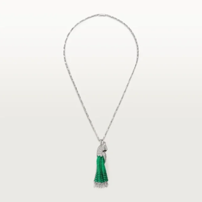 Faune Et Flore De Cartier-halskjede, smaragdperler, pavé Faune Et Flore De Cartier-halskjede, smaragdperler, pavé
