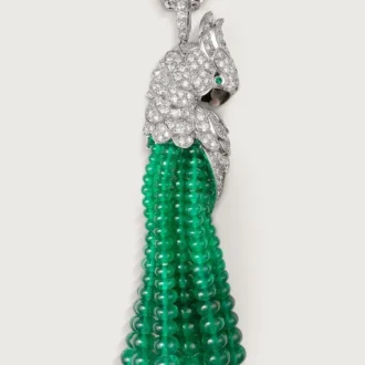 Faune Et Flore De Cartier-halskjede, smaragdperler, pavé Faune Et Flore De Cartier-halskjede, smaragdperler, pavé