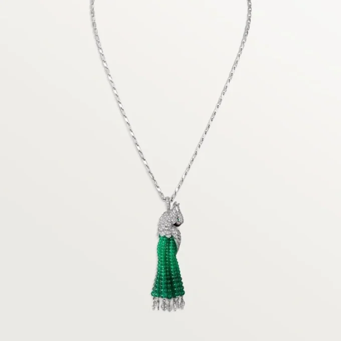 Faune Et Flore De Cartier-halskjede, smaragdperler, pavé Faune Et Flore De Cartier-halskjede, smaragdperler, pavé