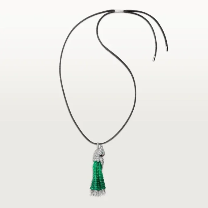 Faune Et Flore De Cartier-halskjede, smaragdperler, pavé Faune Et Flore De Cartier-halskjede, smaragdperler, pavé