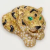 Faune Et Flore De Cartier-øreringer, gule, oransje og brune diamanter, pavé