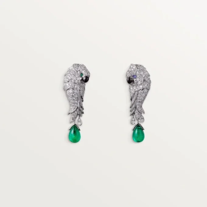 Faune Et Flore De Cartier-øreringer, smaragddråper, pavé