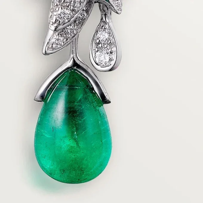 Faune Et Flore De Cartier-øreringer, smaragddråper, pavé