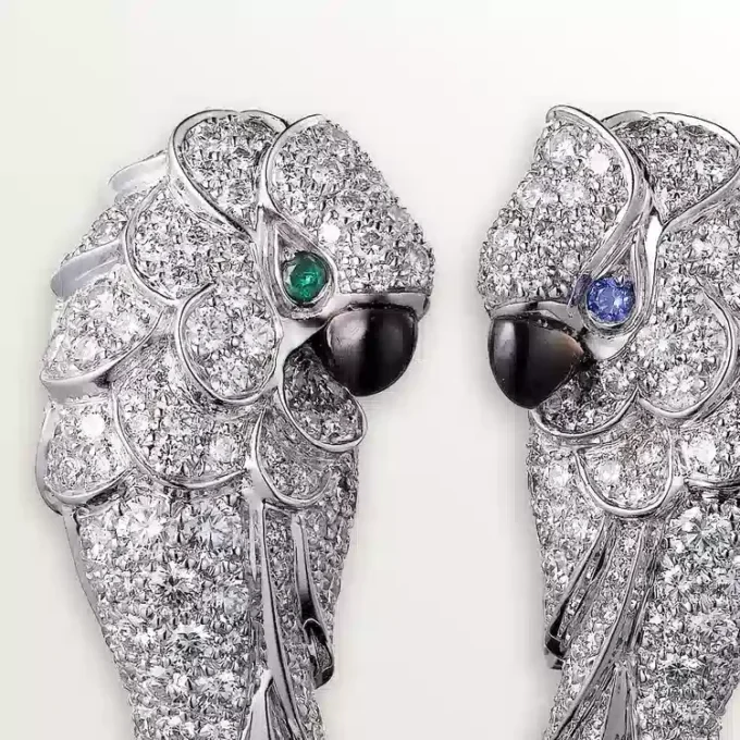 Faune Et Flore De Cartier-øreringer, smaragddråper, pavé