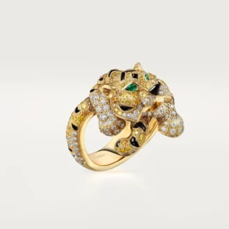 Faune Et Flore De Cartier-ring, gule, oransje og brune diamanter, pavé