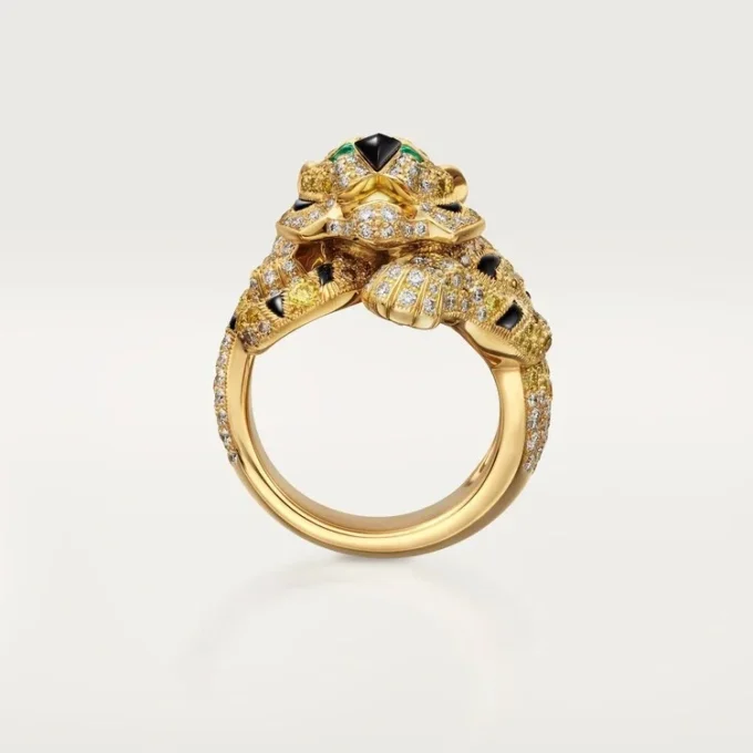 Faune Et Flore De Cartier-ring, gule, oransje og brune diamanter, pavé Faune Et Flore De Cartier-ring, gule, oransje og brune diamanter, pavé