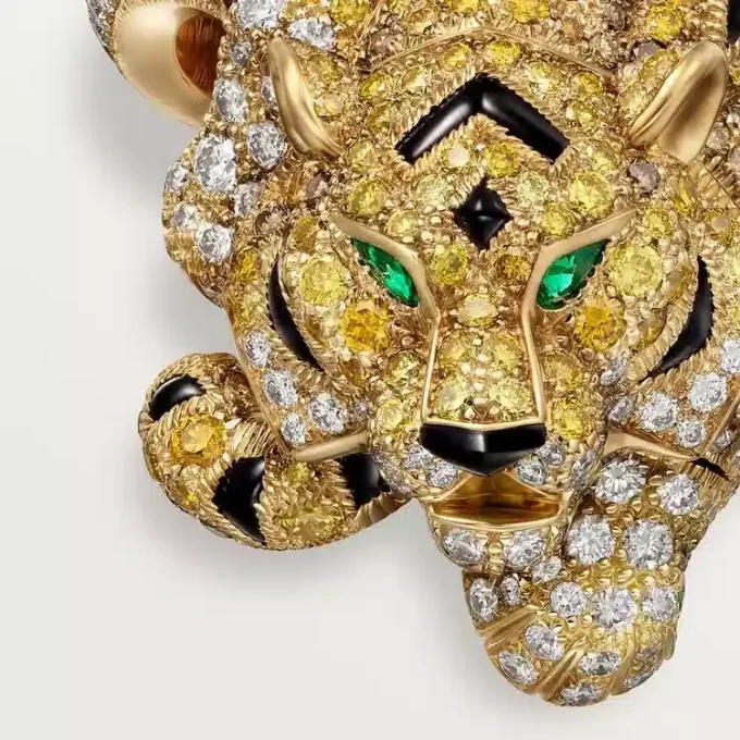 Faune Et Flore De Cartier-ring, gule, oransje og brune diamanter, pavé Faune Et Flore De Cartier-ring, gule, oransje og brune diamanter, pavé