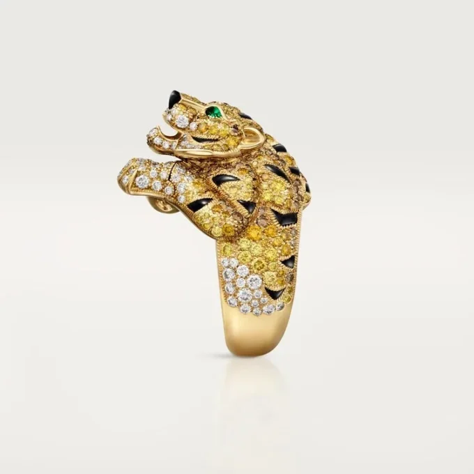 Faune Et Flore De Cartier-ring, gule, oransje og brune diamanter, pavé Faune Et Flore De Cartier-ring, gule, oransje og brune diamanter, pavé