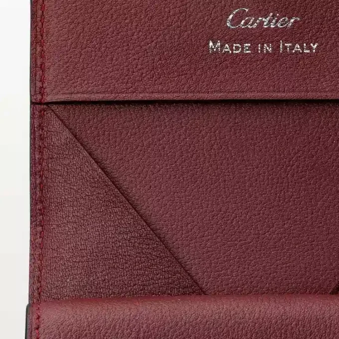 Firkantet myntpung, Must De Cartier – svart kalveskinn, rustfritt stålfinish – Cartier