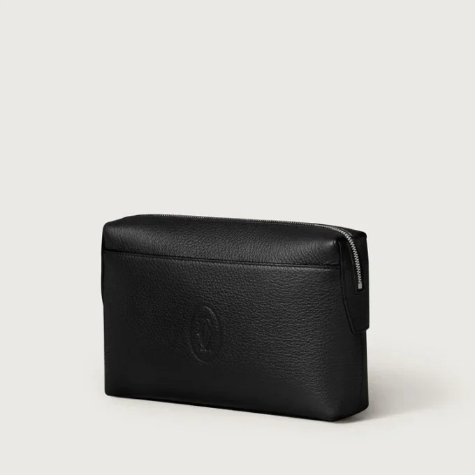 Firkantet veske, Must de Cartier – svart kalveskinn, palladiumfinish – Cartier