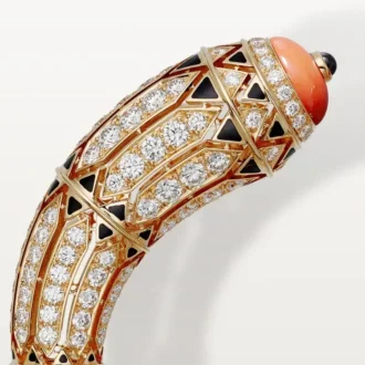 Geometrie & Contrastes-armbånd, korall, pavé