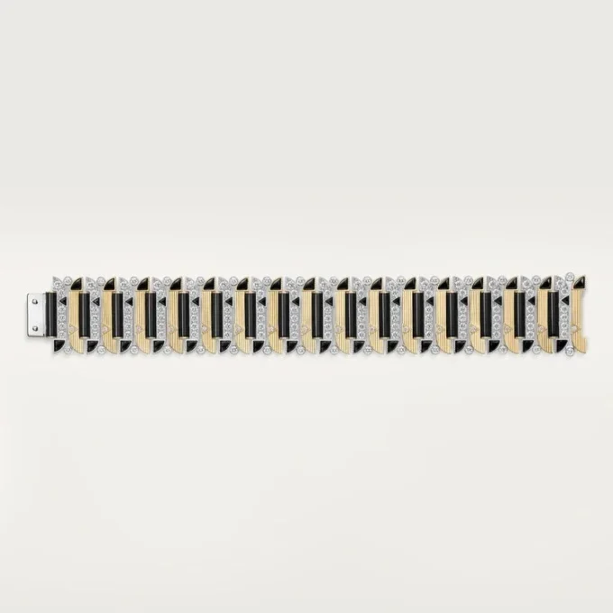 Geometrie & Contrastes-armbånd, onyx, pavé