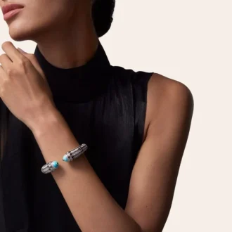 Geometrie & Contrastes-armbånd, turkis, pavé