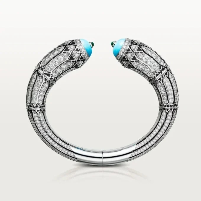 Geometrie & Contrastes-armbånd, turkis, pavé
